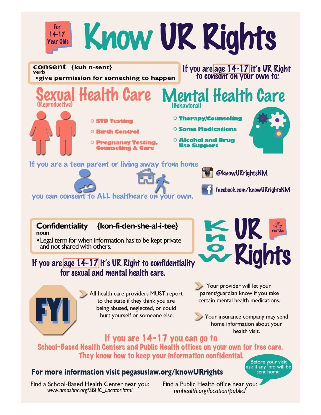 Know UR Rights 14 17 English 1 pg handout New Mexico Alliance